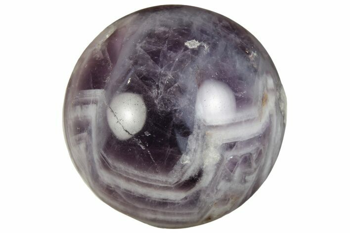 .9" Polished Chevron Amethyst Sphere - Photo 1